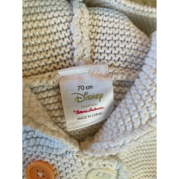 70/6-12 Months Hanna Andersson + Disney Knit Winnie the Pooh Cardigan Sweater - Picture 8 of 9